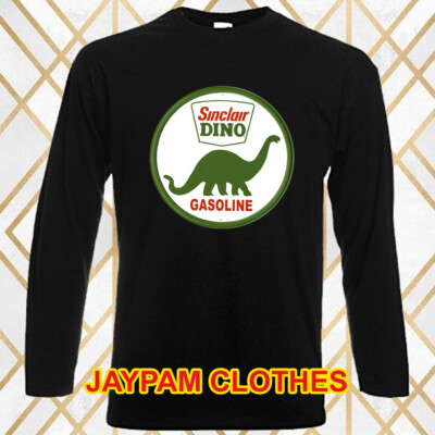 Sinclair Dino Gasoline Men's Long Sleeve Black T-Shirt Size S - 2XL
