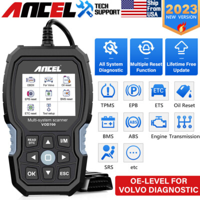 ANCEL VOD700 for VOLVO All System OBD2 Scanner Car Diagnostic Tool ABS TPMS