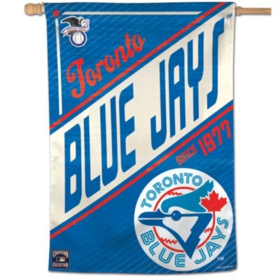 TORONTO BLUE JAYS COOPERSTOWN COLLECTION 28''X40'' BANNER FLAG NEW WINCRAFT   