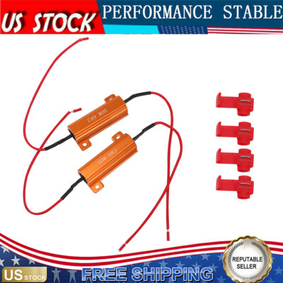 2Pcs Load Resistor 50W 6RJ LED Decoder Fix Error Code Hyper Flash Turn Signal
