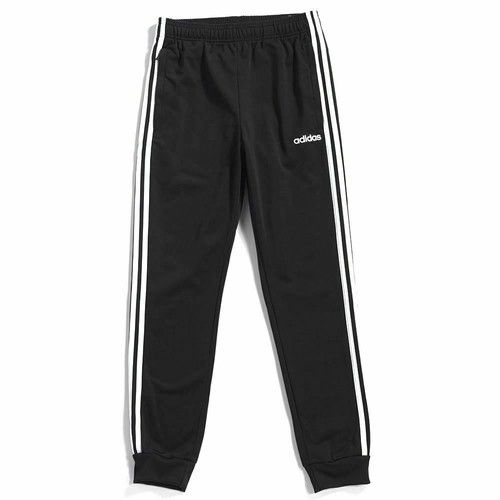 

[DQ3076] Мужские зауженные трикотажные брюки Adidas Essentials с 3 полосками, Черный