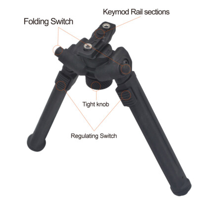ACTIVE-8 6-10'' Adjustable Rifle Bipod for Key Mod / M-loc Rail Aluminum Polymer
