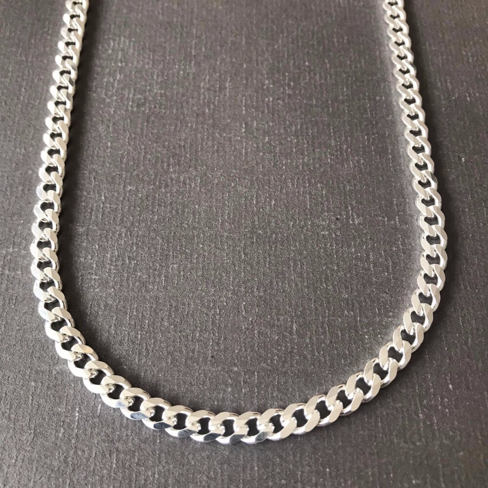 Pre-owned Handmade Mens Tight Curb Cuban Link Chain Necklace 925 Sterling Silver 6.5mm 58gr 28inch