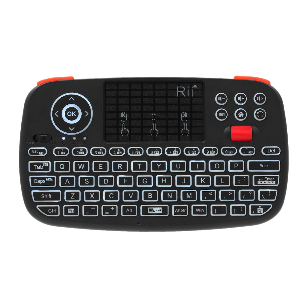 Rii i4 Mini Wireless Keyboard Bluetooth & 2.4GHz Dual Modes Handheld Fingerboard