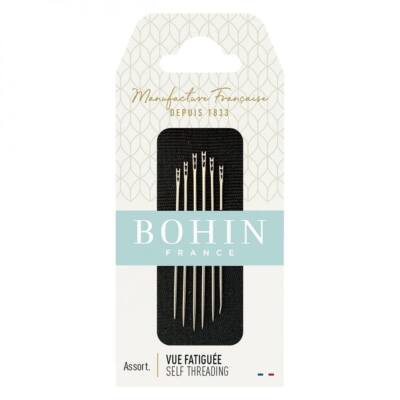 Bohin Self Threading Needles (Assorted Sizes 3 & 8) - 6pk