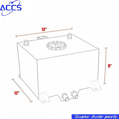 2.5/5/15 Gallon Aluminum Fuel Cell Tank &Level Sender AN10 Fuel Hose Fitting Kit