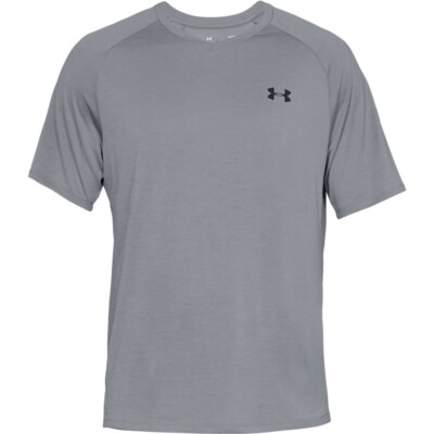 Under Armour 1328190 Men's Tech 2.0 V-Neck Short Sleeve T-Shirt, Steel, Large