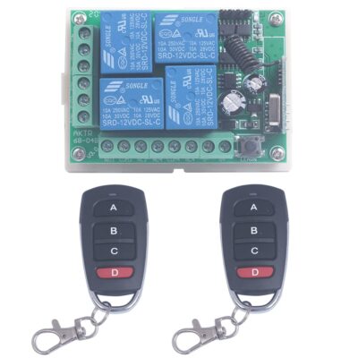 12V 4 Channel Wireless Remote Control Switch Transmitter Receiver Momentary T...