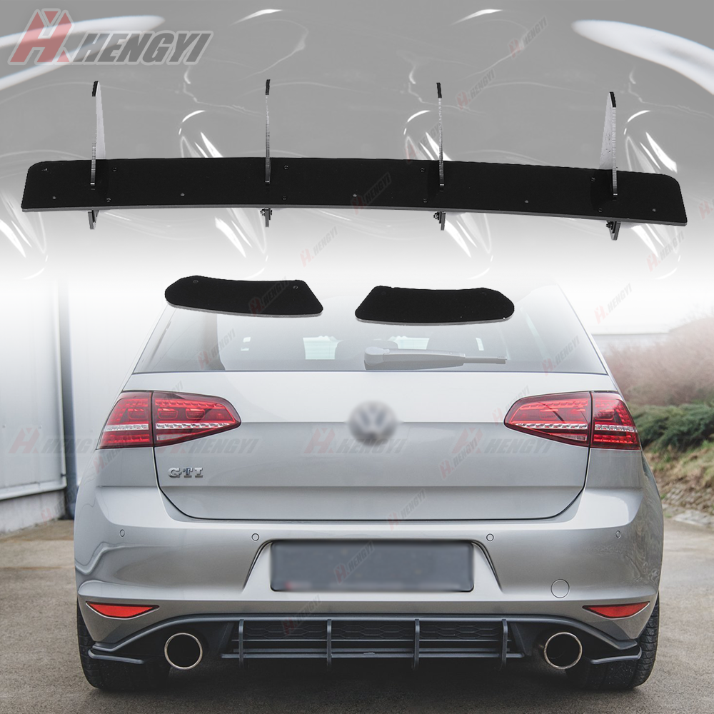 Mk7 Gti Rear Bumper Diffuser Lip 4 Fins Spoiler Splitter