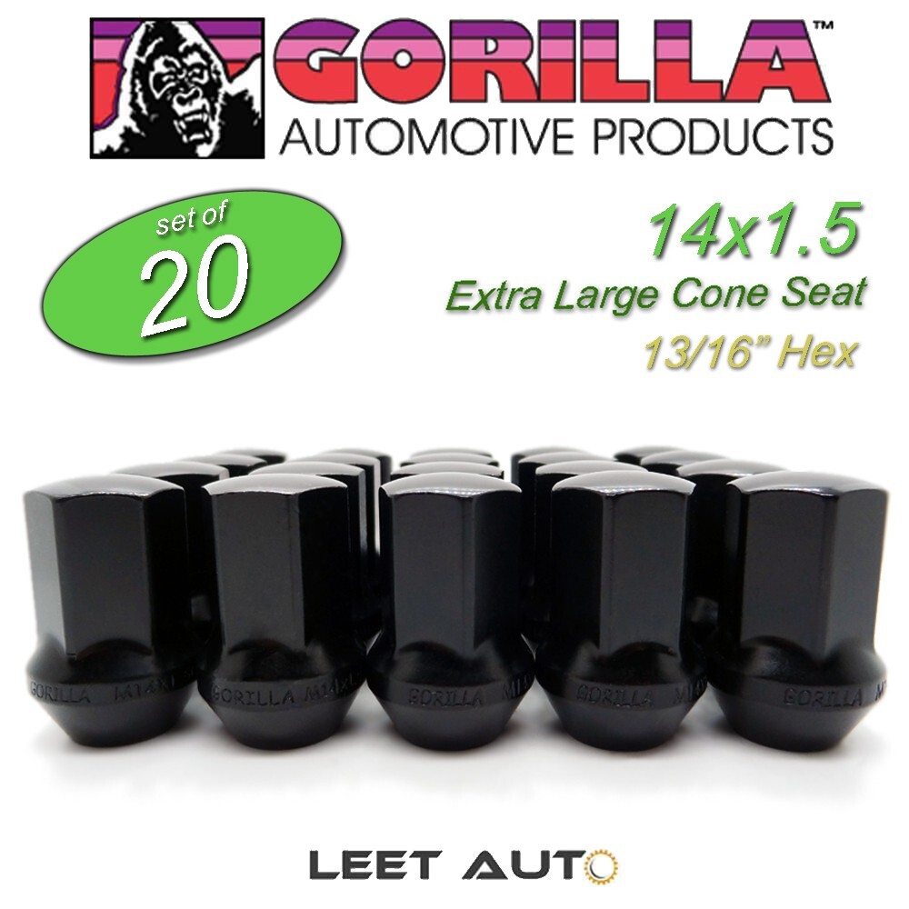 ナッツ1213ページ 20pc.) Gorilla Lug Nuts, Black, Toyota Lexus Factory Style