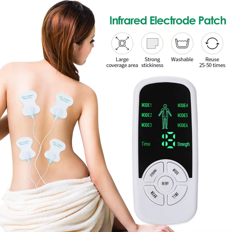 6 Modes Tens Electric Massager Muscle Relax Device Full Body Stimulator Back Wai