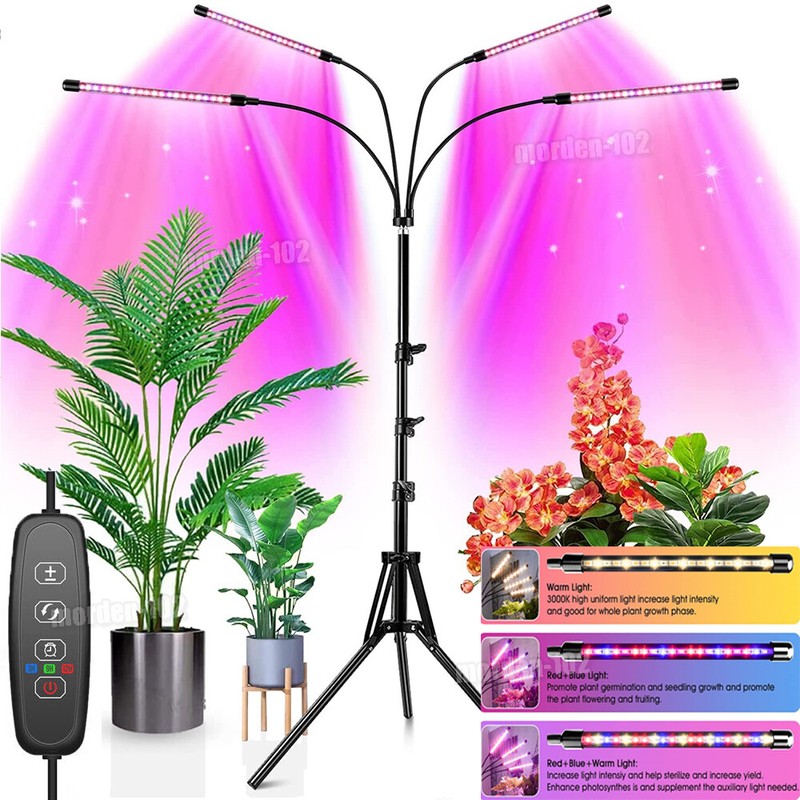 With Stand For Indoor Plants Full Spectrum Plant Grow Lamp 4 Head