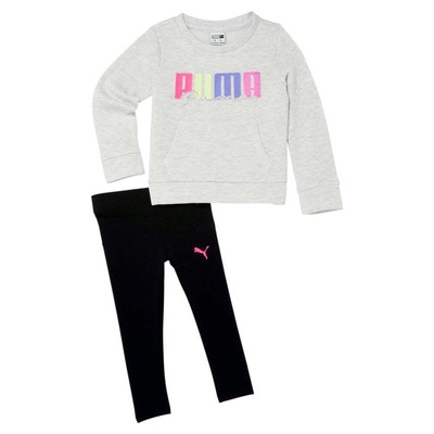 

Комплект из 2 предметов: свитшот с круглым вырезом и леггинсы Puma для маленьких девочек, размер 4 года 85905301, Black;white
