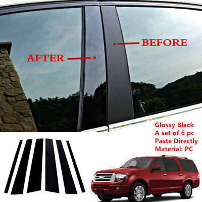 Decal Cover Fit For Ford Expedition 1997-2017 6pcs Pillar Posts Door Window Trim