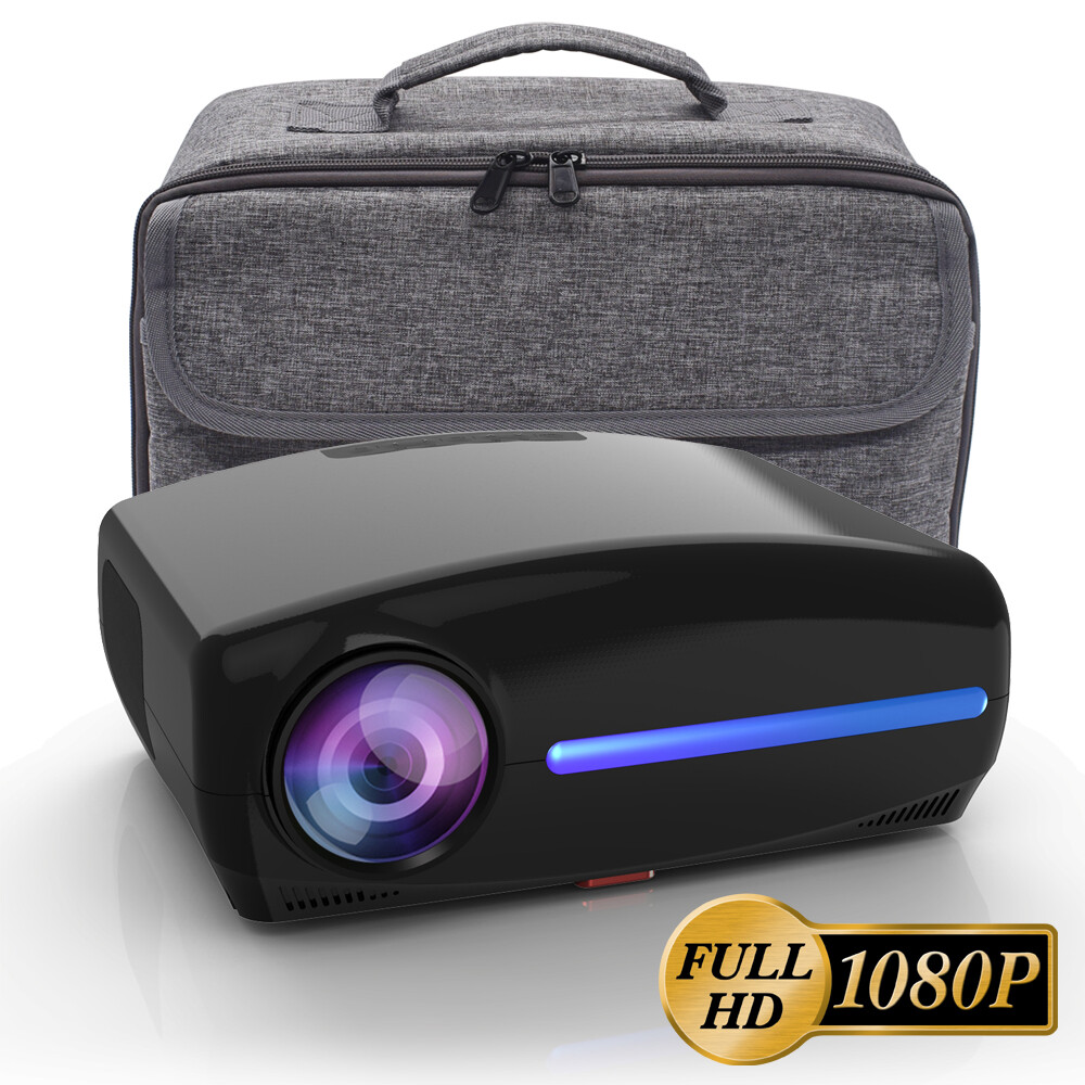 Full HD LED Beamer 1920x1080P LCD Heimkino Video Projektor 1080p mit Tasche NEU