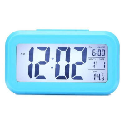 Digital Alarm Clock Backlight Snooze Temperature Battery Operated LCD Display