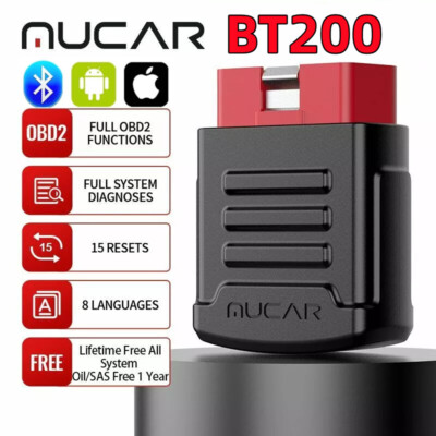 OBD2 Scanner Bluetooth MUCAR BT200 Auto Car Diagnostic Tool All System SAS Oil