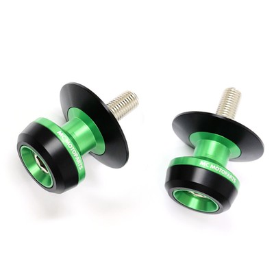 Green Twall CNC Racing Swingarm Spools M10 For Z750 Z750S 08-10 11 12 13 14 15