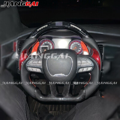 Carbon Fiber LED Steering Wheel For Dodge Charger Challenger SRT Hellcat 2015+