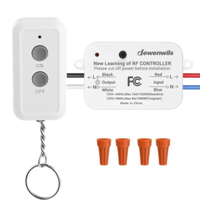 DEWENWILS Remote Control Switch and Compact Receiver Wireless Light Switch Kit