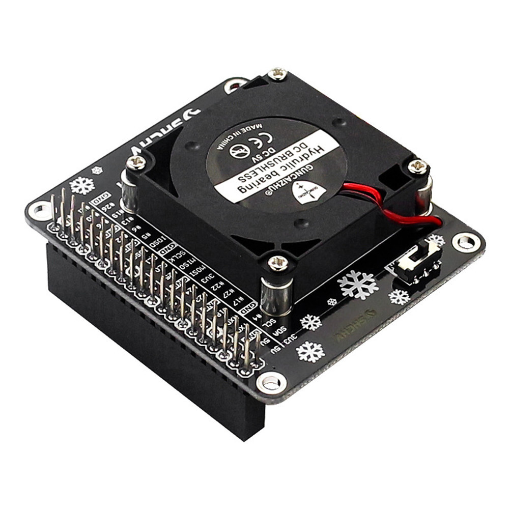 O Cooling Fan With Led Light Mini Turbo Fan For Raspberry Pi 4b/3b+/3b