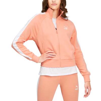 

Puma Iconic T7 Full Zip Jacket Женская розовая повседневная спортивная верхняя одежда 531852-28, Розовый, Puma Iconic T7 Full Zip Jacket