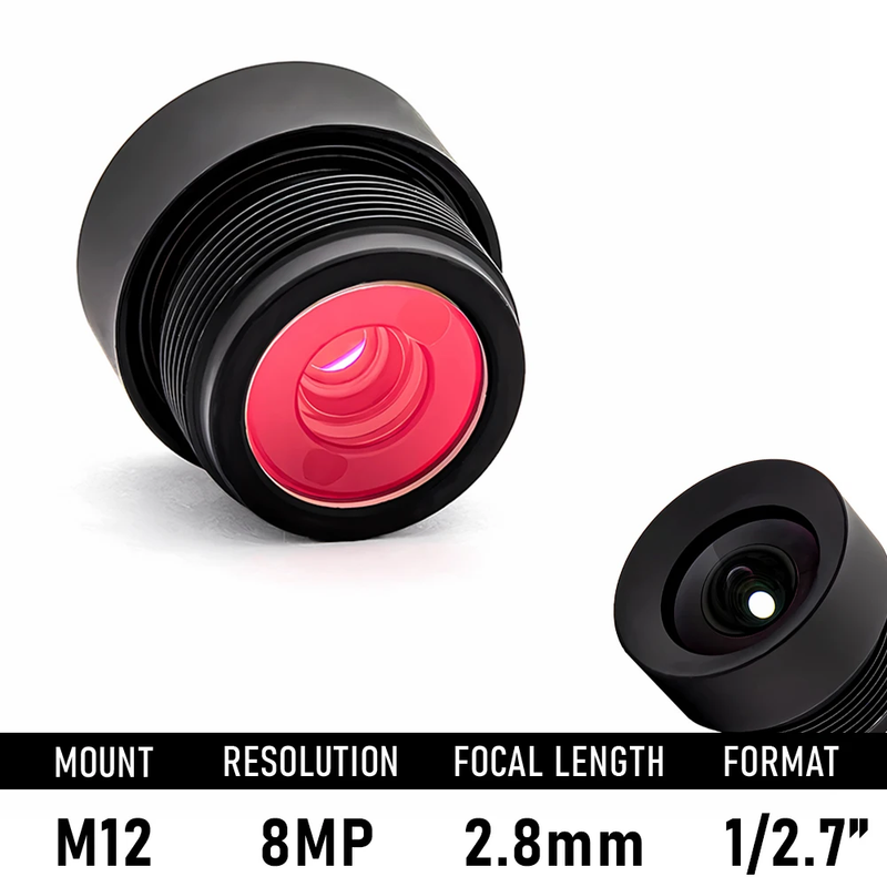 5MP HD 2.8mm No Distortion CCTV Lens M12 Mount F2.8 Aperture 1/2.7" Format with