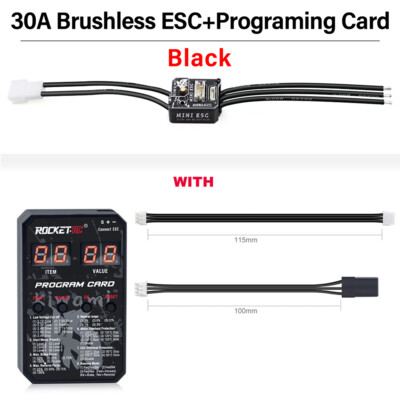 ROCKET-RC 30A Brushless ESC with LED Programing Card Combo for 1/28 1/27 RC Car