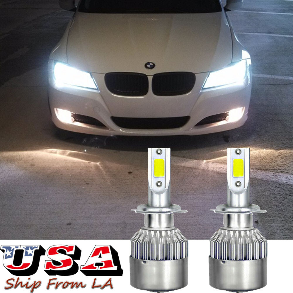 H7 Xenon White Led High Low Beam Headlight Bulbs For Bmw E90 F30 328i 330i 335i Ebay