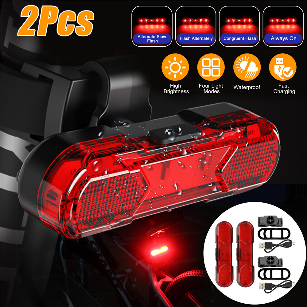 Rechargeable Usb 5 Led Safety Rear Lamp Flashing Wraning