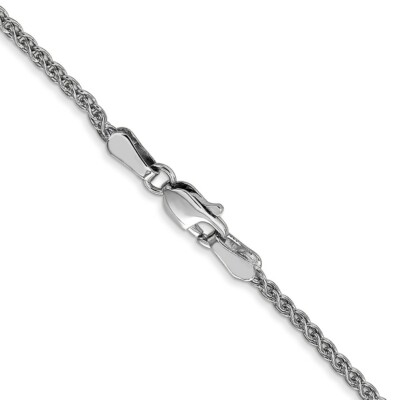 Pre-owned Skyjewelers Real 14kt White Gold 1.65mm Spiga Chain; 18 Inch; Lobster Clasp In Yellow