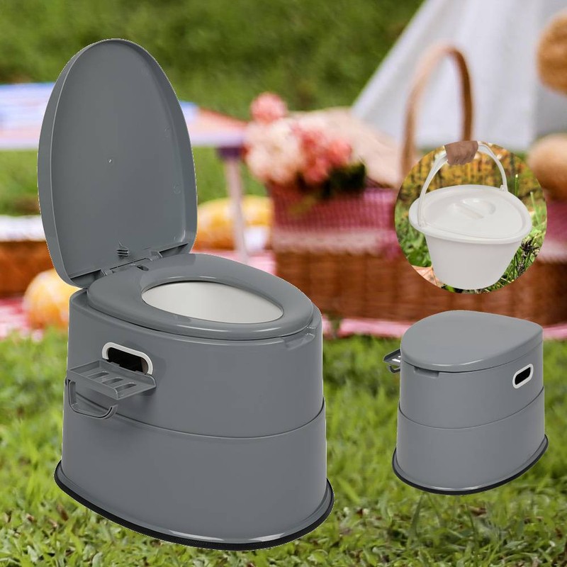 5l Toilette Portable Wc Toilettes De Camping De Voyage Supporter 200kg Gris