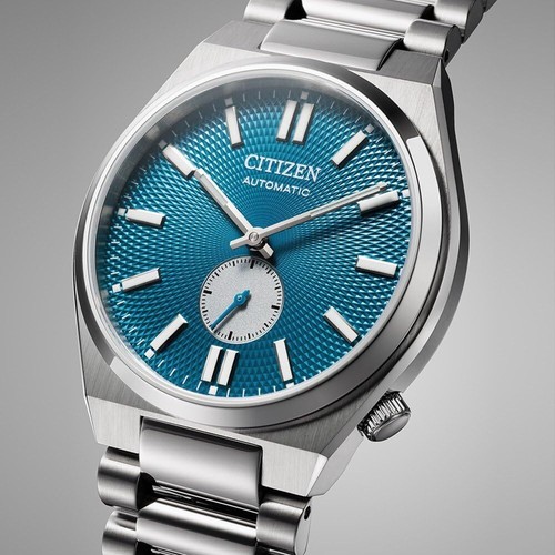 Pre-owned Citizen Automatic Tsuyosa Watch Nk5010-51l Sapphire Silver Tone Teal Dial