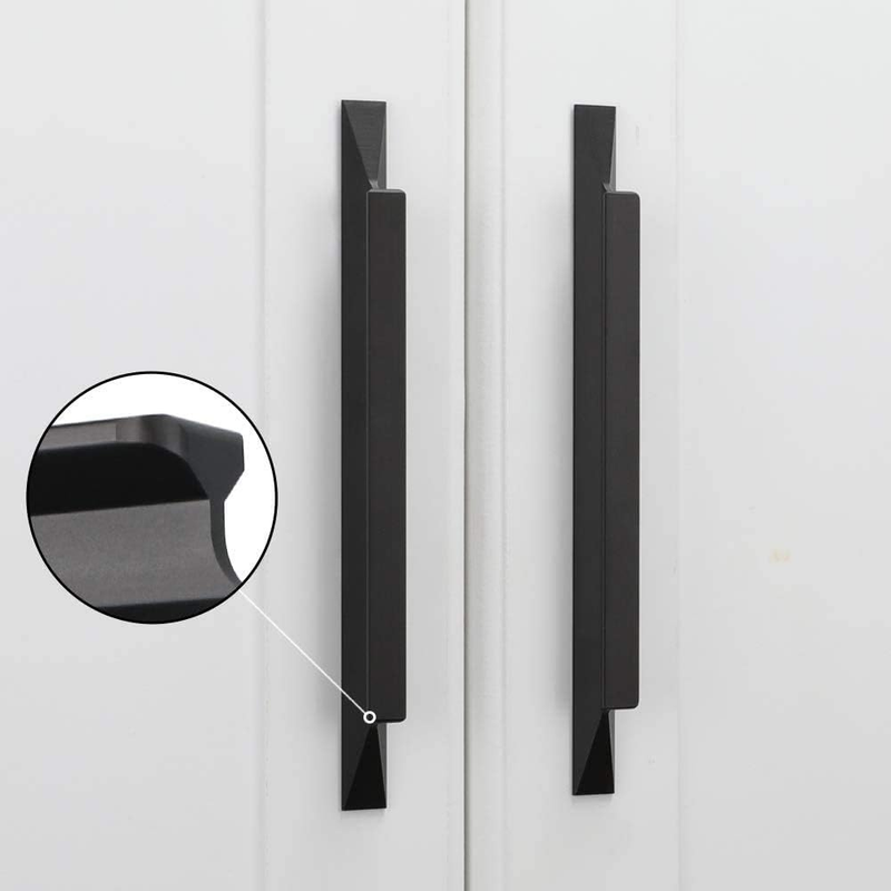 Black Kitchen Cabinet Handles 128mm Drawer Cupboard Door Pulls 2 Pack