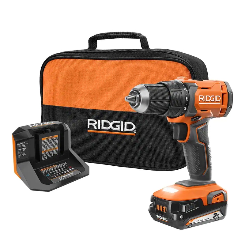 18V Cordless 1/2 in. Drill/Driver Kit with Battery Charger and Tool Bag Portable