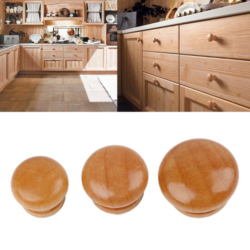 New Wooden Round Knobs Handles Drawer Wardrobe Door Knobs