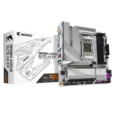 GIGABYTE Micro-ATX Motherboard B650M AORUS ELITE AX ICE AMD Ryzen 7000 AM5 DDR5