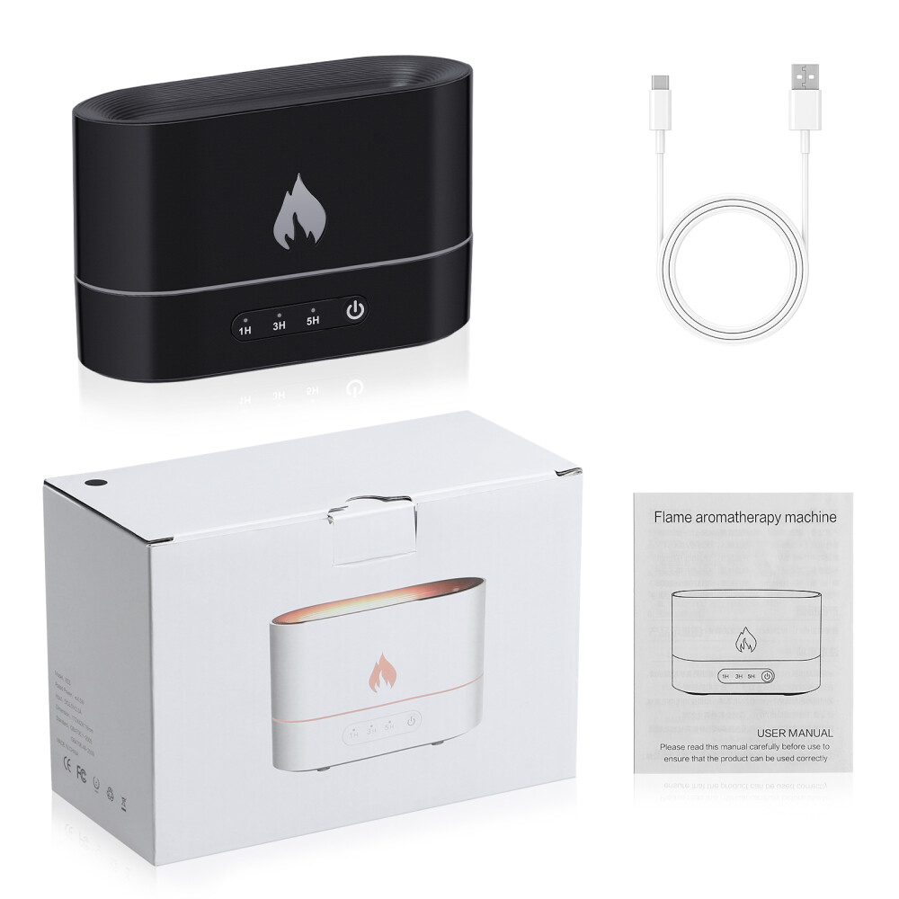 USB Air Humidifier Essential Oil Aroma Diffuser 3D Flame Mist Home Decor 250ml