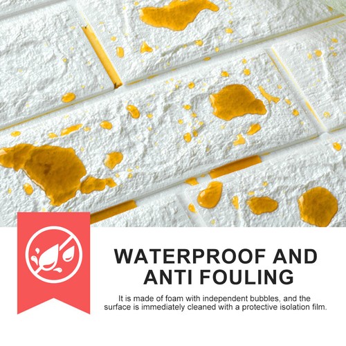 10/20 Pcs 3D Tile Brick Wall Sticker Self-adhesive Waterproof PE Foam Panel