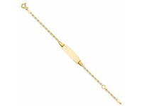 14k Solid Yellow Gold Hollow Figaro Baby ID Bracelet Esclava Oro Solido Bebe 6/"