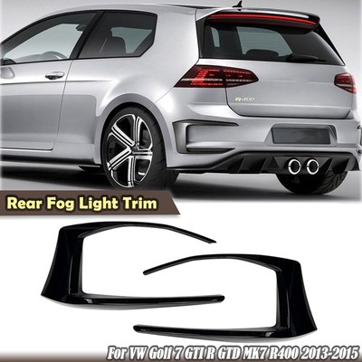 Rear Bumper Spoiler Fog Light BLK For 2013-2016 2014 VW Golf 7 GTI R GTD Mk7
