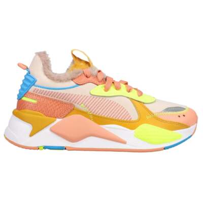 Puma RsX Cuddle Lace Up Женские Бежевые, Разноцветные Кроссовки Повседневная Обувь 385517-02