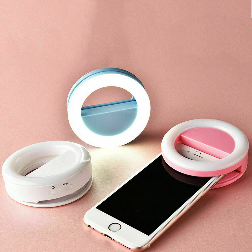 Luce Selfie Ring Light Anello Foto Flash Smartphone iPhone Ricaricabile iOS cir