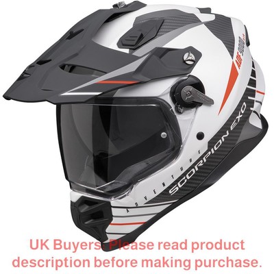 Scorpion ADF-9000 Air Feat Matt White Black Red Adventure Helmet - New! Free ...