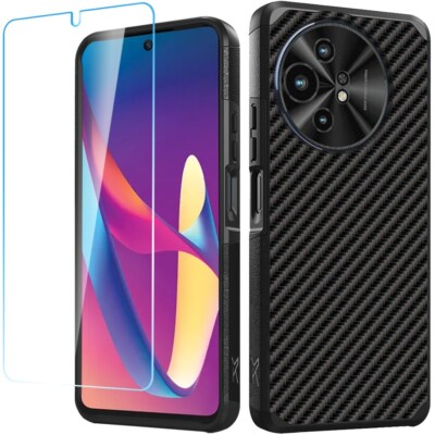 For TCL 50 XL 5G Case Tough Strong Hybrid Print Design Cover with Tempered Glass