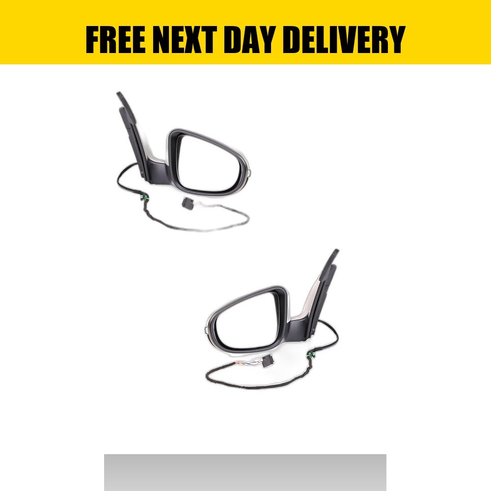 FITS VW GOLF 2009-2013 ELECTRIC BLACK DOOR WING MIRROR PAIR RIGHT LEFT O.S N/S