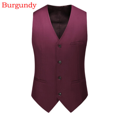 Men Smart Formal Waistcoat Gilet Dress Suit Jacket Vest Polyester Dance Show