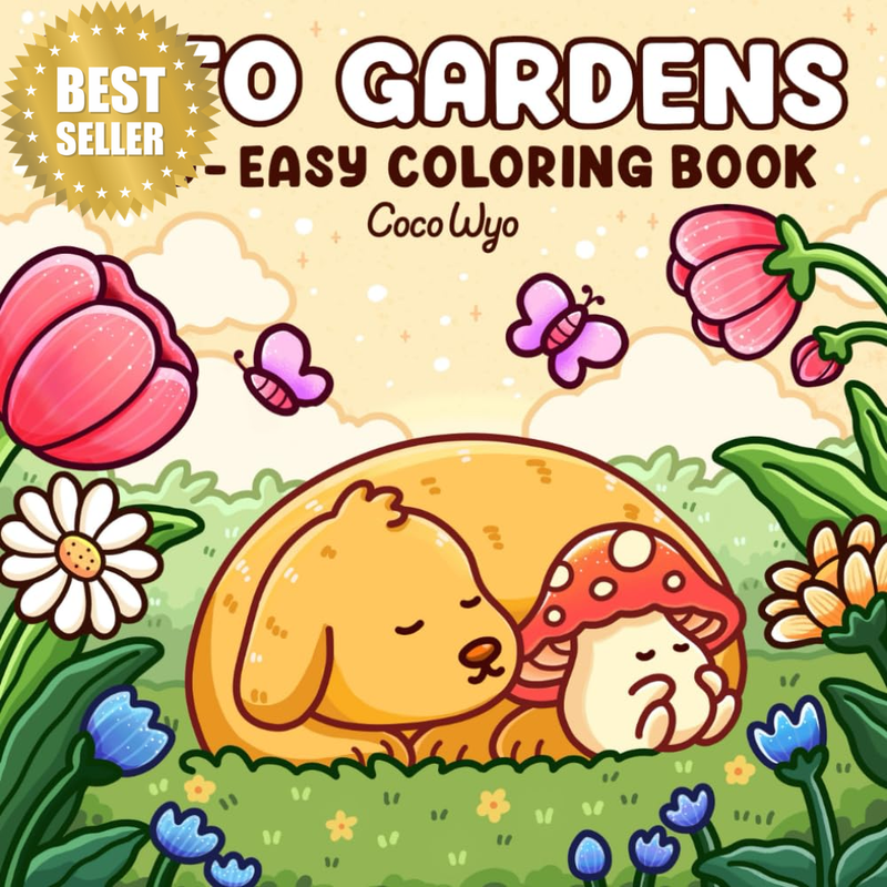 Into Gardens: Bold & Easy Coloring Book Featuring Plants, Flowers, and Cute Anim