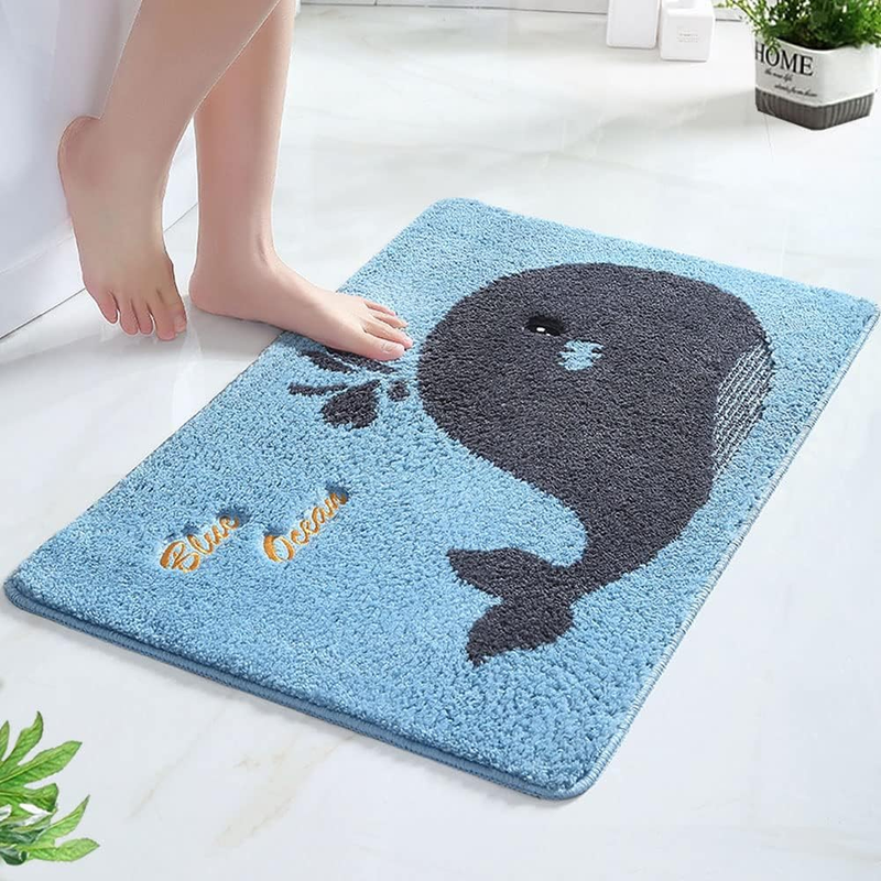 Bathroom Rug Mat, Non-Slip Super Soft and Absorbent Shaggy Bath Rugs Bath Mat, M