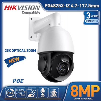 Hikvision Compatible 8MP 25x human Tracking PTZ 4K IP Camera 360 PoE 4.7-117.5mm